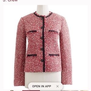 ⭐ J Crew Red and Black Tweed Blazer